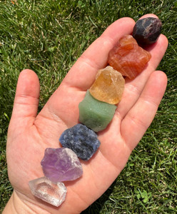 7 Chakra Stone Set (Raw) - Ga, Ca, Ci, GA, So, Am, CQ 