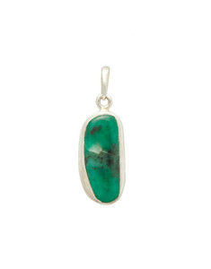 Emerald Pendant - Sterling Silver - Polished - No.4