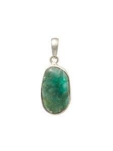 Emerald Pendant - Sterling Silver - Polished - No.9