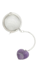 Heart Shaped Amethyst Crystal Tea Infuser 
