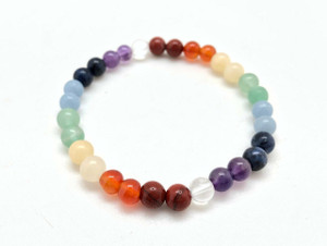 7 Chakra Healing Crystal Elastic Bracelet - 6mm Beads