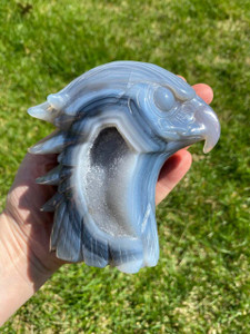 Agate Eagle Geode - Polished Stone Sculpture - 3