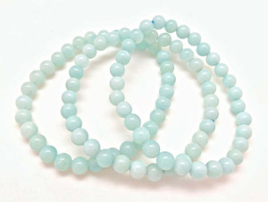 Amazonite Elastic Bracelet Grade AB - 6mm and 8mm Beads