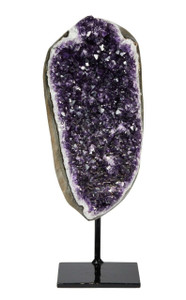 Amethyst Cluster Geode with Metal Stand - 27