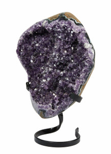 Amethyst Cluster Geode with Metal Stand - 28