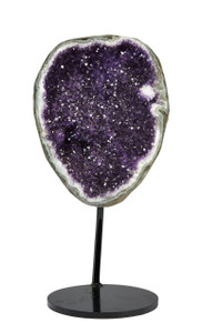 Amethyst Cluster Geode with Metal Stand - 32