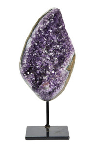 Amethyst Cluster Geode with Metal Stand - 40