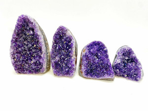 Amethyst Cluster - Standing Polished Edge Crystal Geode