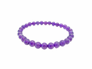 Amethyst Elastic Bracelet A Grade - 6mm Beads
