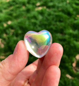 Angel Aura Quartz Heart - Polished Crystal