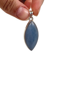 Angelite Polished Marquise Pendant - Sterling Silver - No.484 