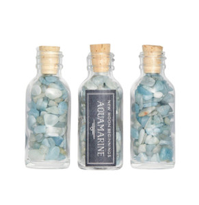 Aquamarine Crystal Chips Bottle