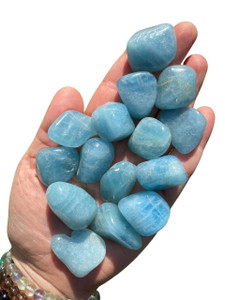 Aquamarine Tumbled Stone Grade AA