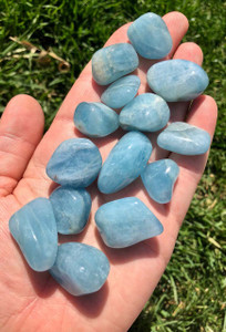 Aquamarine Tumbled Stone - Polished Aquamarine Crystal