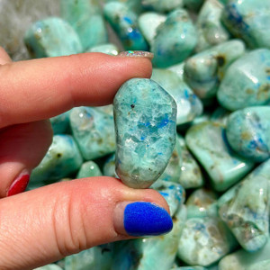 Azurite with Green Moonstone Tumbled Stone 
