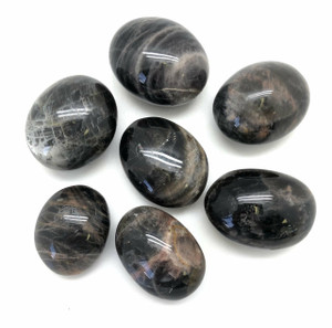 Black Moonstone Palm Stone - Polished Stone Oval