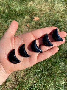 Black Obsidian Crescent Moon - Small Polished Stone