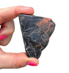 Black Tourmaline and Red Jasper Stone Slice