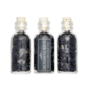 Black Tourmaline Crystal Chips Bottle