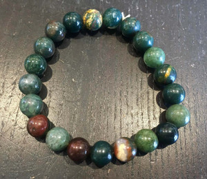Bloodstone Elastic Bracelet - 8mm Beads