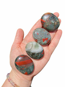Bloodstone Palm Stone - Polished Stone Oval