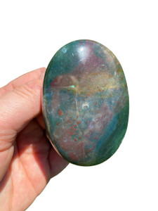 Bloodstone Worry Stone - Polished Stone Oval