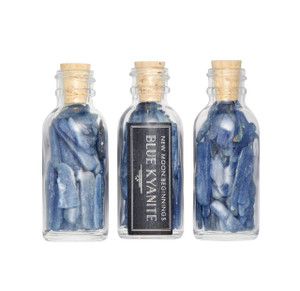 Blue Kyanite Crystal Chips Bottle