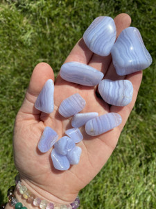 Blue Lace Agate Tumbled Stone Grade A - Polished Blue Lace Agate Crystal