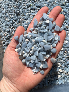 Bulk Angelite Rough Stone Chips  (1 lb. Bag); Size 7mm - 9mm 