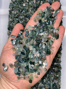 Bulk Moss Agate Stone Chips (1 lb. Bag) Size 5mm to 7mm 