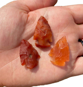 Carnelian Arrowhead - Partially Polished Stone Arrowhead