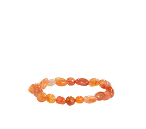 Carnelian Elastic Bracelet - Pebble Beads