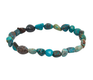 Chrysocolla Chip Elastic Bracelet 