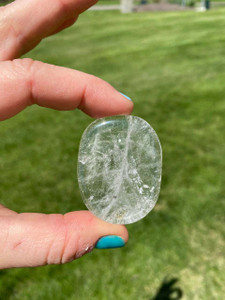 Clear Quartz Worry Stone - Polished Crystal Oval