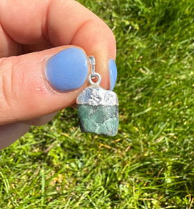 Emerald Pendant in Sterling Silver 