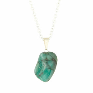 Emerald Pendant - Polished Natural Pendant in Drilled Setting