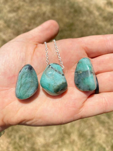 Emerald Polished Natural Pendant in Drilled Setting