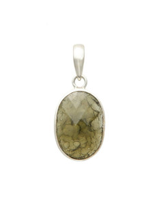 Faceted Moldavite Pendant - Sterling Silver - No.7