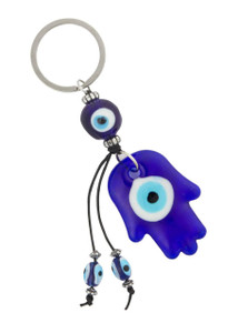Glass Hamsa Keychain