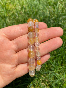 Golden Healer Quartz Elastic Bracelet - 6mm and 8mm Beads