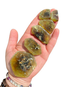 Green Garnet Stone Slice