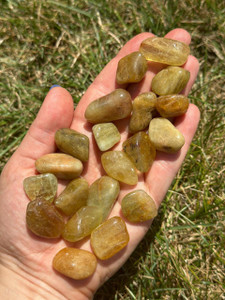 Heliodor Tumbled Stone - Yellow Aquamarine, Golden Beryl Crystal 