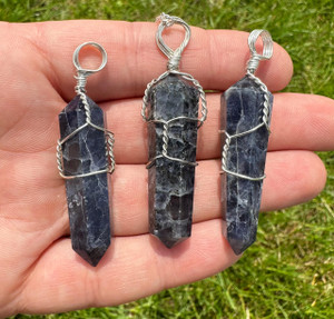 Iolite Point Wire Wrapped Pendant