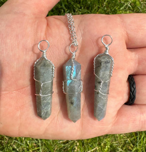 Labradorite Point Wire Wrapped Pendant