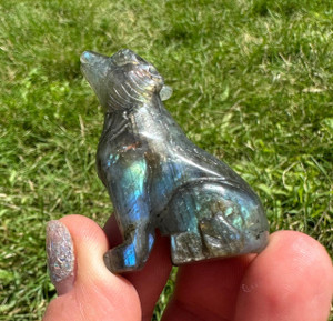 Labradorite Wolf Miniature 