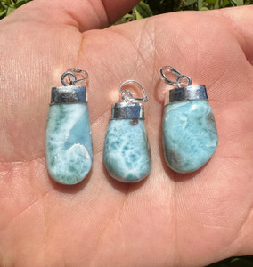 Larimar Pendant in Sterling Silver 