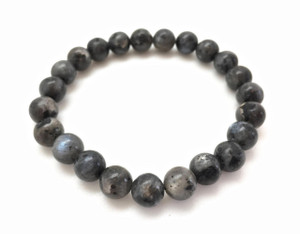 Larvikite Elastic Bracelet - 8mm Beads 