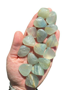 Lemurian Aquatine Calcite Tumbled Stone