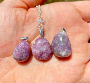 Lepidolite Polished Teardrop Pendant 