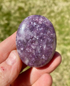 Lepidolite Worry Stone - Polished Stone Oval 